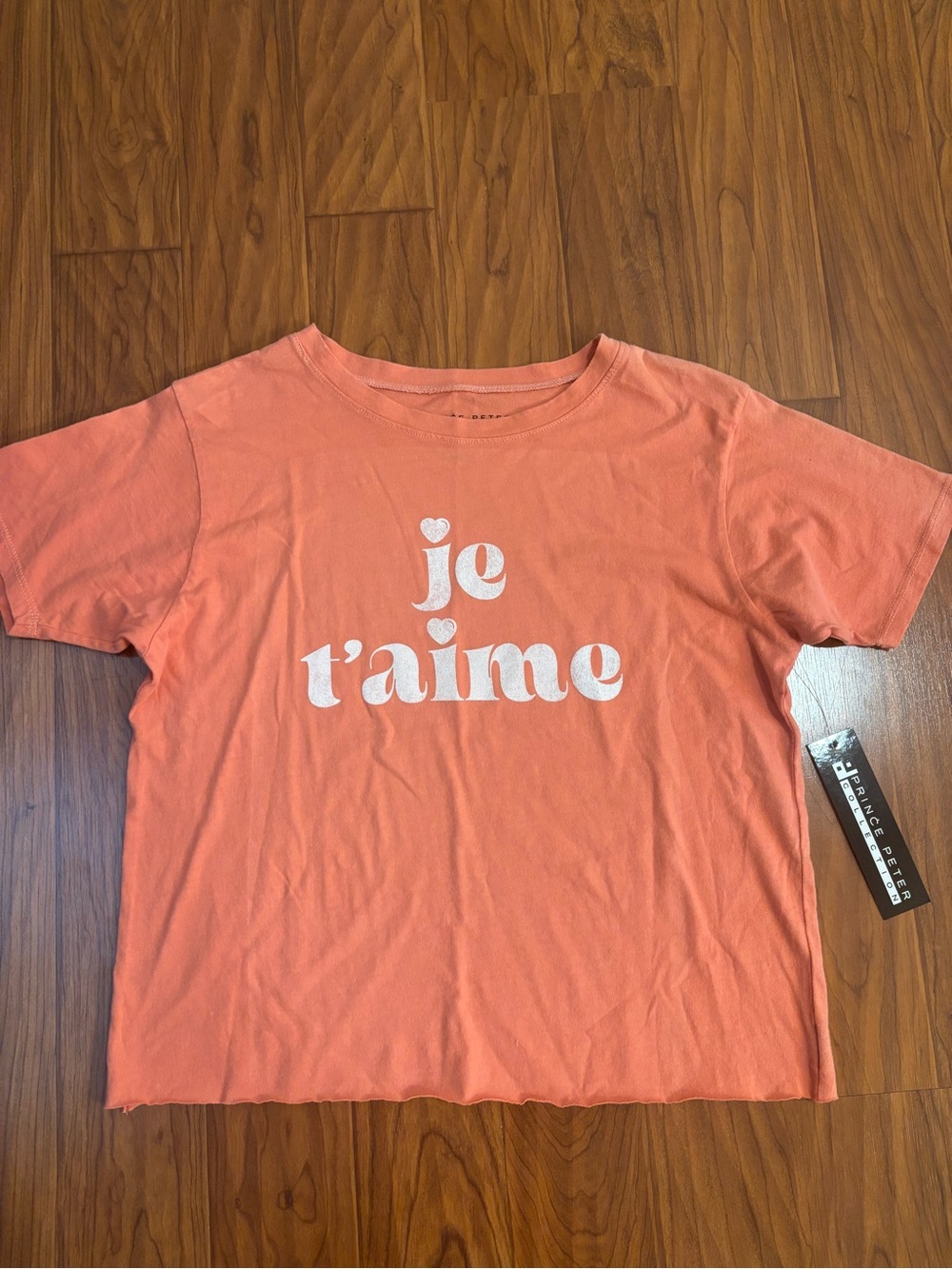 NWT Prince Peter Collection Je t’aime Coral Graphic Tee Girls XL
